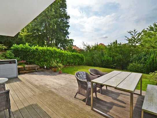 +++ Bestlage Gänsheide - bequem, idyllisch & citynah - 35 m² Terrasse & Grünfläche - inkl. EBK +++