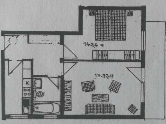 Gepflegte 2-Raum-Wohnung mit Balkon und Einbauküche in Bad Wörishofen Unterallgäu (Kreis)