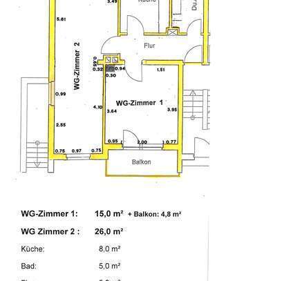 280 € - 15 m² - 2.0 Zi.