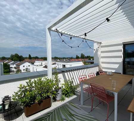 Exklusive Architekten-Dachterrassenwohnung mit Alpenblick und Liebe fürs Detail