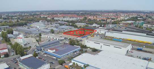 Flexibel aufteilbare Freifläche für Gewerbe-, Abstell- und Lagernutzung von bis zu ca. 8.500 m²