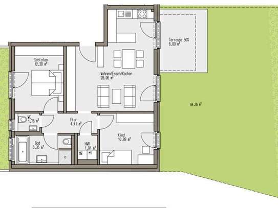 Stilvolle 3-Zimmer-Hochparterre-Wohnung mit gehobener Innenausstattung mit EBK in Aschaffenburg