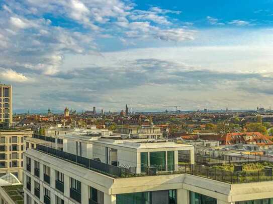 Möbliertes 1-Zi-Appartment in Schwabing mit Westbalkon und Alpenblick