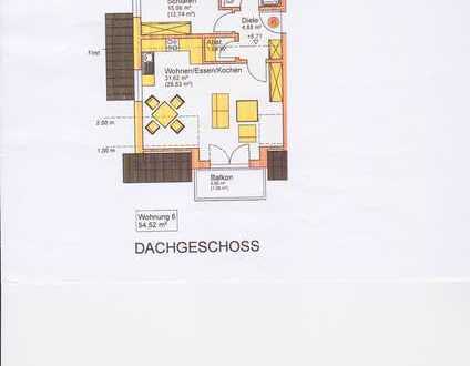 Erstbezug 2-Zimmer-DG-Wohnung mit Balkon in Langenpreising