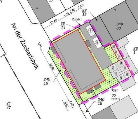 Zentral gelegenes Baugrundstück mit Baugenehmigung für ein Mehrfamilienhaus mit 9 Wohneinheiten