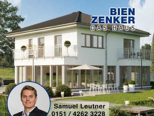 Bauen mit Bien-Zenker: Modernes Einfamilienhaus mit Wintergarten-Erker in Rauenberg