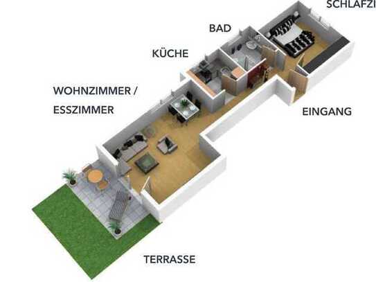 Sehr attraktive und geschmackvoll möblierte Wohnung in Stuttgart-Birkach mit Garten und Stellplatz