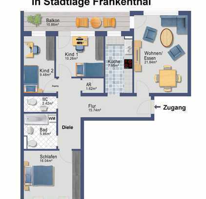 4 Zi.-Wohnung in Stadtlage Frankenthal (Nähe Wormser Tor)