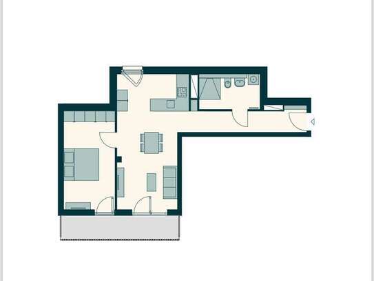 Neubau 2-Zi-Wohnung mit Fußbodenheizung