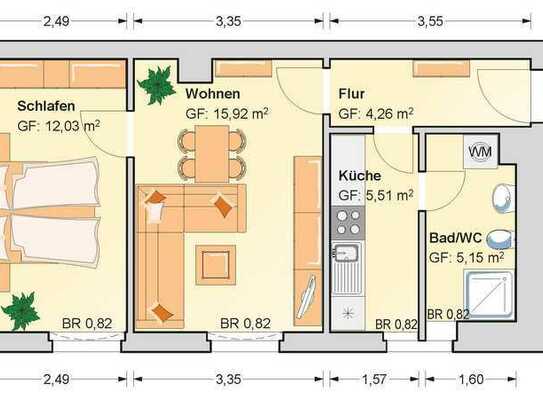 2-Raum Wohnung in Fraureuth!
