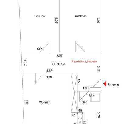 Wunderschöne, frisch renovierte helle 2-Zimmer-Altbauwohnung im Herzen von Elsey