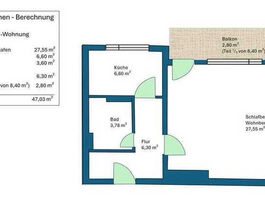 Erstbezug nach Sanierung und Einbauküche:: 1-Zimmer-Wohnung mit geh. Innenausstattung