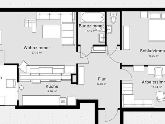 Exklusive, sanierte 3-Raum-EG-Wohnung mit Balkon und Einbauküche in Langenhagen