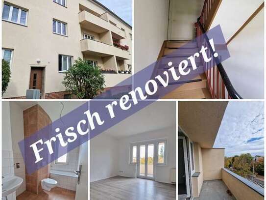 Für Sie frisch renoviert, drei Zimmer Wohnung mit Balkon und Tageslichtbad!