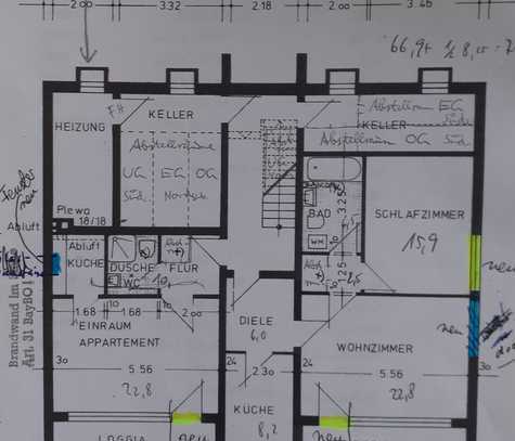 1-Zimmer-Wohnung mit EBK und kleiner Grünfläche in Marktheidenfeld