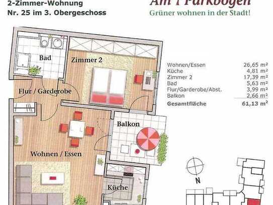 Attraktive 2-Zimmerwohnung, Erstbezug, hochwertige Ausstattung, barrierefrei, TG-Stellplatz