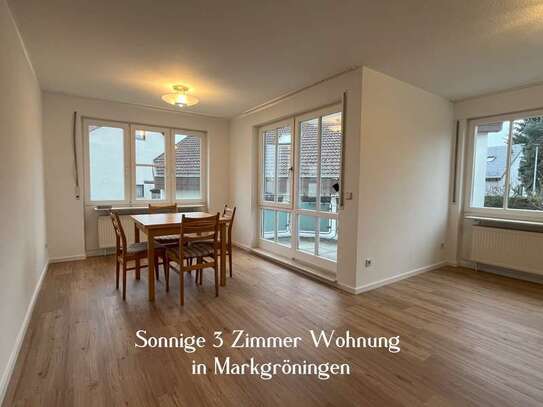 Sonnige 3-Zimmer-Wohnung mit Einbauküche und Balkon am Feldrand von Markgröningen