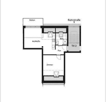 Möblierte 2 - Zimmer Dachgeschosswohnung in bester Lage Aschaffenburgs!