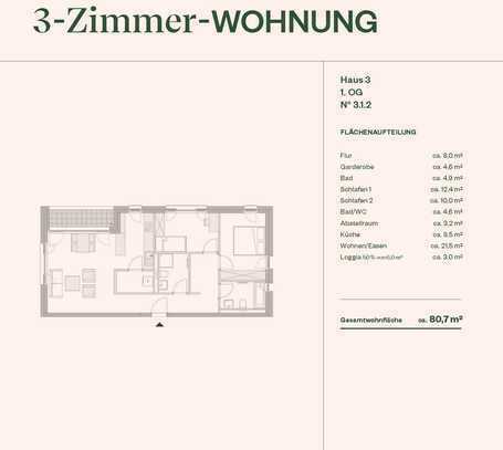 unsr Apartment Weinheim - 3 Zimmer - neu und attraktiv
