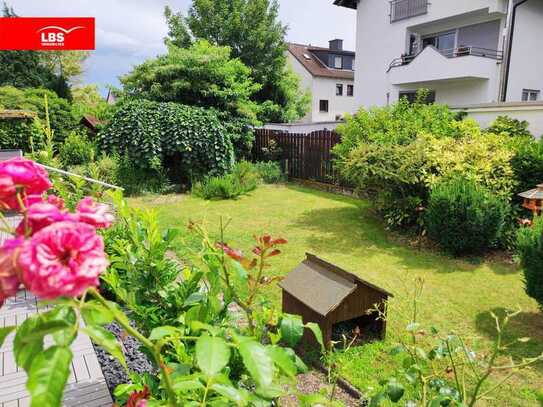 **Traumwohnung zum Wohlfühlen**Modernisierte 4 Zi.-Whg, eigener Garten, Küche, TLB, Garage & Keller!