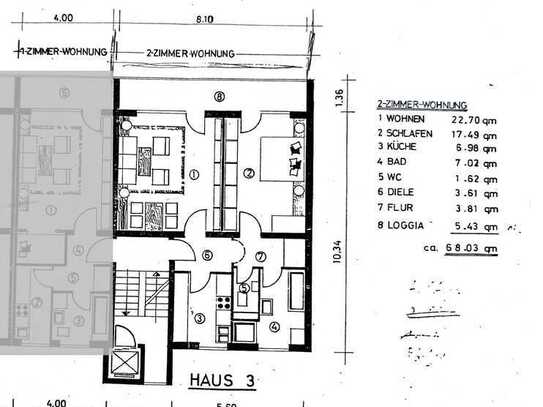 Schöne, gute geschnittene 2-Zimmer-DG-Wohnung mit Balkon in Nürnberg