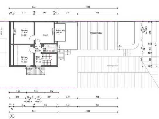 DG-Wohnung 2 ZKB mit Balkon und einem Nebengebäude - in ruhiger Lage