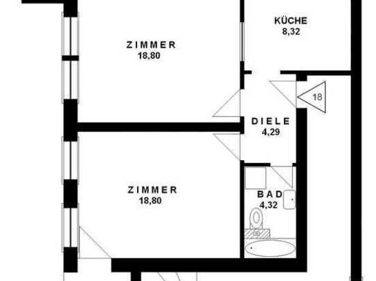 Ruhige zentrale Innenstadtlage - 2 ZKB Balkon