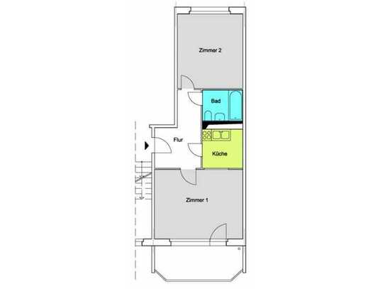 Stilvolle 1,5-Raum-Wohnung mit Balkon und Einbauküche in Hilden