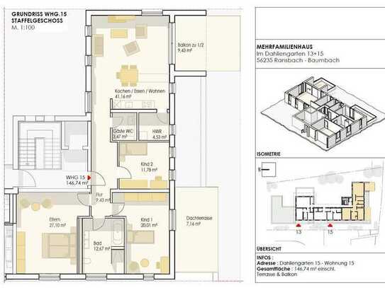 PROVISIONSFREI für Käufer!!! Mit Dachterrasse, Balkon, Keller, 2 Tiefgaragen-Stellplätze!