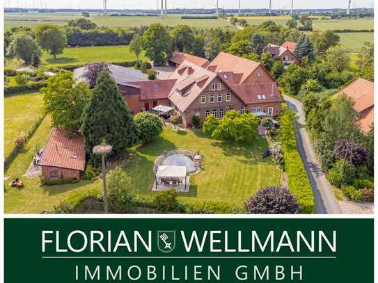 Hilgermissen - Wienbergen | Mehrfamilienhaus + Nebengebäude mit zwei Wohneinheiten + 360m² Halle | F