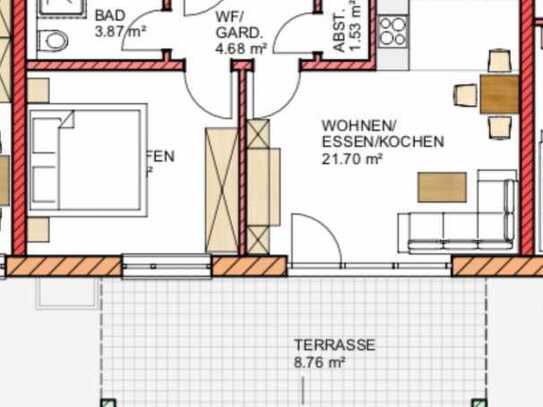 Neuwertige 2,5-Zimmer-Terrassenwohnung mit Balkon in Abensberg