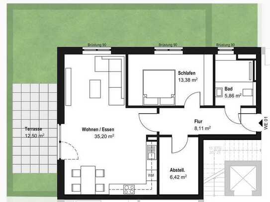 Vollmöbliert oder unmöbliert: Wunderschöne Neubauwohnung mit Garten und Tiefgaragenstellplatz