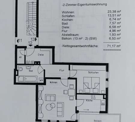 Helle 2-Zimmer-Wohnung in Rückersdorf, ruhige Wohnlage