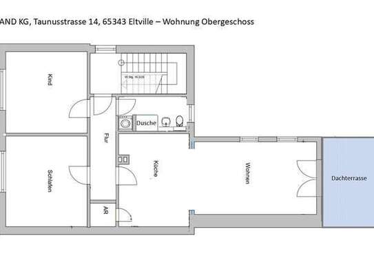 Neu sanierte Wohnung im 1. OG in Eltville - 87 m² - mit großer Wohnküche und Dachterrasse