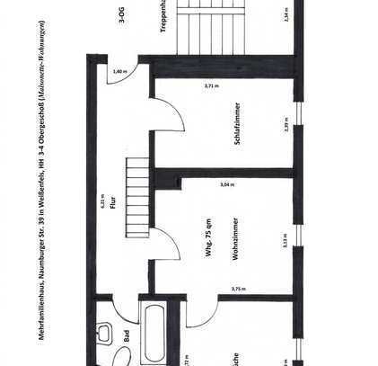 Wunderschöne 4-Raum-Wohnung im HH, 3-Obergeschoß-Dachgeschoß