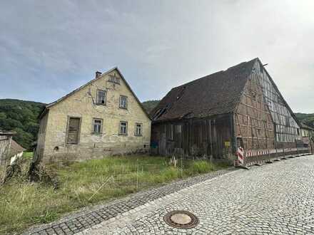 Ehemaliges Bauernhaus (Abrissobjekt) mit großer, baufälliger Scheune