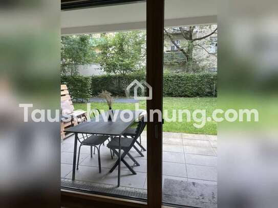 Tauschwohnung: Biete 2 Zi (Obere Au; 2x Terrasse, Garten) - Suche nahe Isar