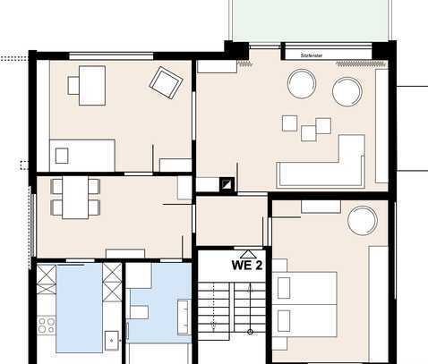 Sonnige Wohnung mit Balkon und großem Garten