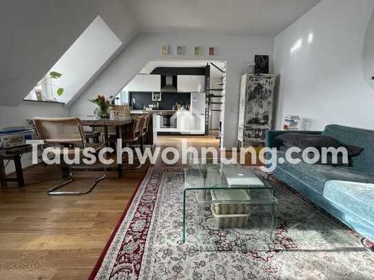 Tauschwohnung: Maisonette-Wohnung in Südinähe, Balkon, Gartenmitbenutzung