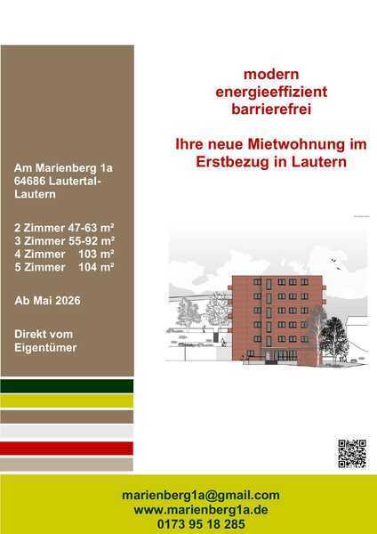                                                               Provisionsfrei: 3-Zimmerwohnung, Erstbezug, energieeffizient, barrierefrei (Typ&hellip;                                                       in Lautertal (Coburg)