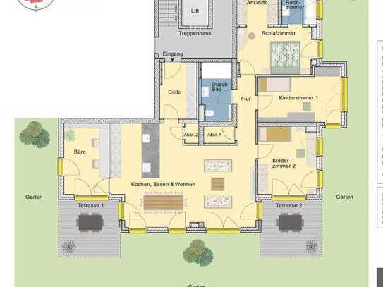 MEISTERSTÜCK | Jetzt vormerken: 5 Zimmer Gartenwohnung mit umlaufendem Privatgarten | E2.1 und E2.2