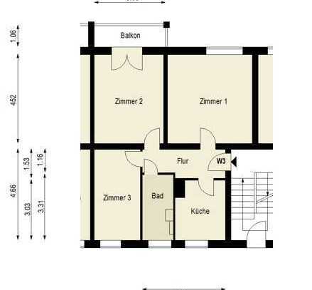 Attraktive 3-Zimmer-Wohnung mit Balkon: Ideal gelegen in unmittelbarer Parknähe