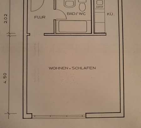 Teilmöbelierte 1-Zi. Whg., 34qm, 7. OG, schöner Ausblick mit Einbauküche in Langen Südl. Ringstraße