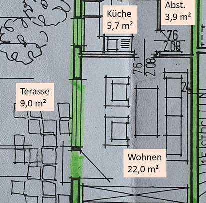 Ruhige 1-Zimmer Einliegerwohnung 40 qm inkl. grosser Terrasse in Schwieberdingen