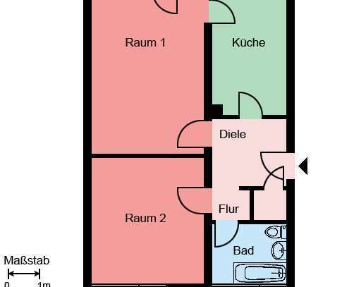 Gut geschnittene 2 Zimmer Wohnung ab den 15.02.2025 bezugsfertig!