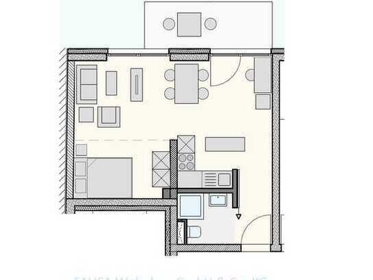 721+002 - Außergewöhnliches Studenten-Apartment mit Terrasse als Neubau-Erstbezug!