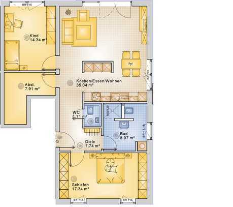 Vorankündigung: Schöne Neubau-Erdgeschosswohnung in Zentrumslage von Nieder-Olm mit Gartenanteil!