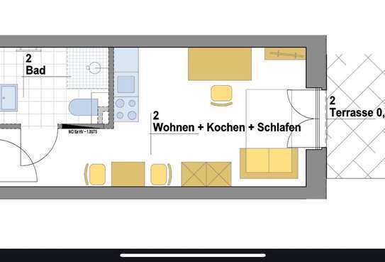 Neuwertige 1-Zimmer-Terrassenwohnung mit Einbauküche in Münster-Gievenbeck