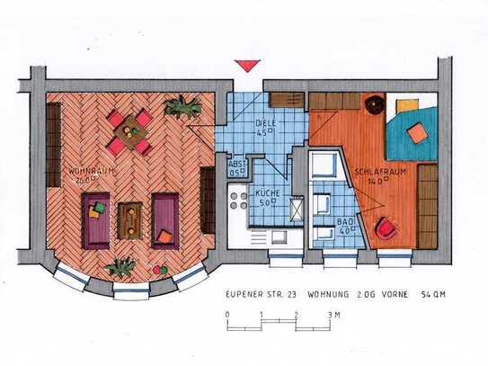 Freundliche 2-Zimmer-Wohnung im Amerika-Europa-Haus