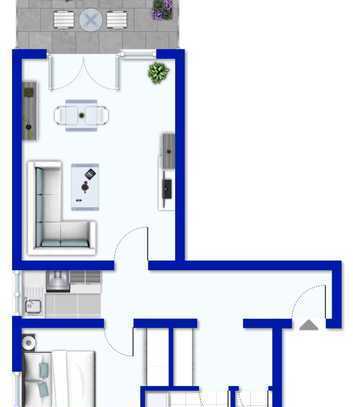 Praktische 2-Zimmer Wohnung mit Traumblick